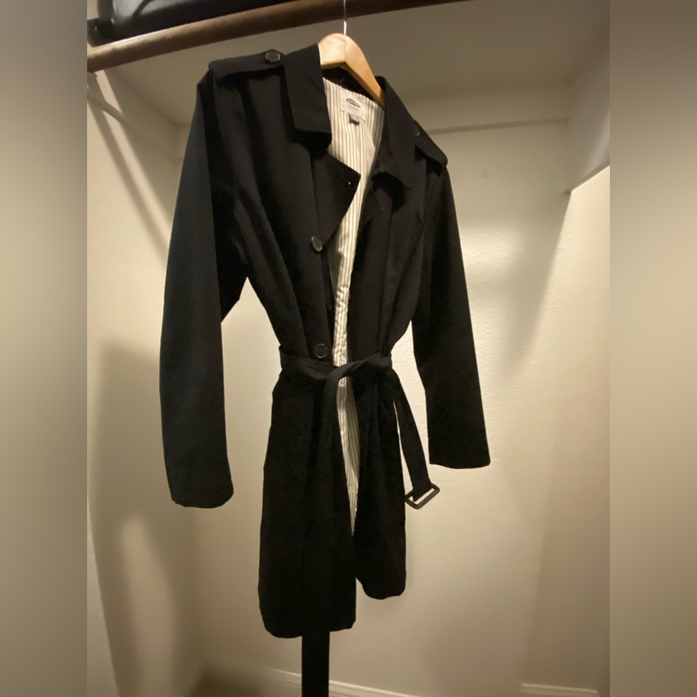 Old Navy Black Trench Coat (NWOT)